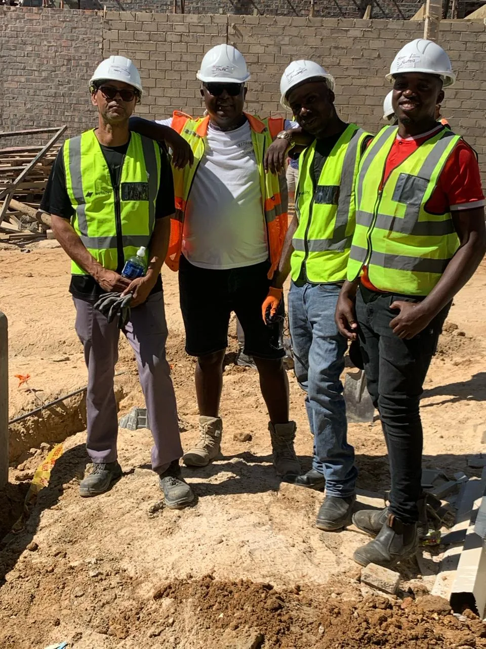 Electricians working on a construction site in Cape Town